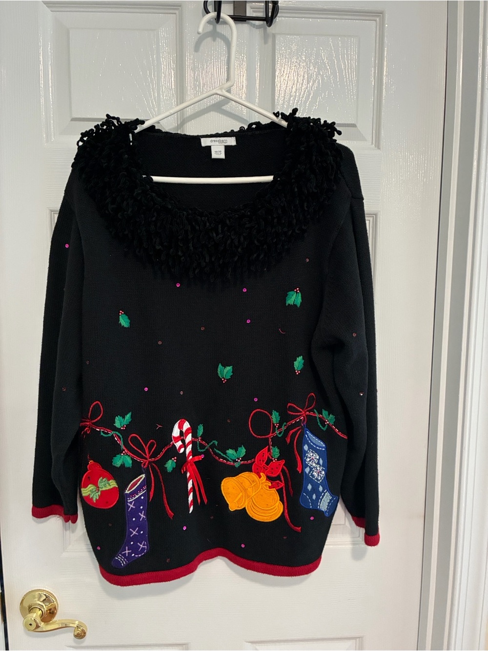 dressbarn Ugly Christmas Holiday  Sweater  Multicolor Embellishments 18/20 XL